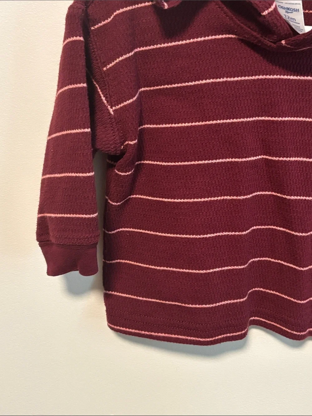 OshKosh B'gosh Burgundy Striped Hooded Pullover
